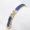 Craig Drake 18k 25cttw Natural Sapphire & Diamond Bracelet Yellow Gold 7", view 4