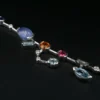 18k Meli Melo Multi-Gem Station Necklace Moonstone Diamond White Gold, view 7