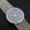 Vtg Chopard 18k Gold Black Opal Diamond Bezel Woven Cocktail Watch 27mm, view 3