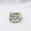 GIA 2.6ct Princess Diamond Engagement Ring Platinum 18k Gold Sz 5.5 VS2, view 5