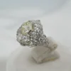 Antique Edwardian Old Mine Diamond Ring 4 ctw Platinum White Gold Size 6, view 4
