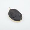 Vtg Wesley Emmons 14k Yellow Gold High Relief Carved Lava Cameo Pendant, view 3