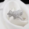 Vintage 18k Panthere De Cartier Diamond Emerald Onyx Walking Panther Ring, view 7