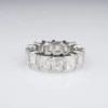 Platinum 9 ctw Emerald Cut Diamond Eternity Band Ring Size 4 GIA G VS, view 4