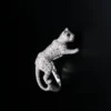 Vintage 18k Panthere De Cartier Diamond Emerald Onyx Walking Panther Ring, view 8