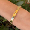 Cartier 10 Diamond Love Bracelet 18k Yellow Gold Size 17 w Box shown worn