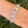 Art Deco Sapphire Diamond Bracelet Platinum Antique 9 carats 7.25" shown worn