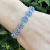 14k White Gold Tanzanite Diamond Bracelet Natural 7" Vintage shown worn