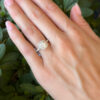 Tiffany & Co. Soleste Diamond Halo Ring Platinum Size 7.5 1 ctw Cushion shown worn