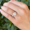 Tiffany & Co. Soleste Diamond Halo Ring Platinum Size 7.5 1 ctw Cushion, view 3