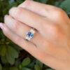 Ceylon Sapphire Diamond Ring 3ctw GIA Platinum No Heat 3 Stone Size 8.25, view 3