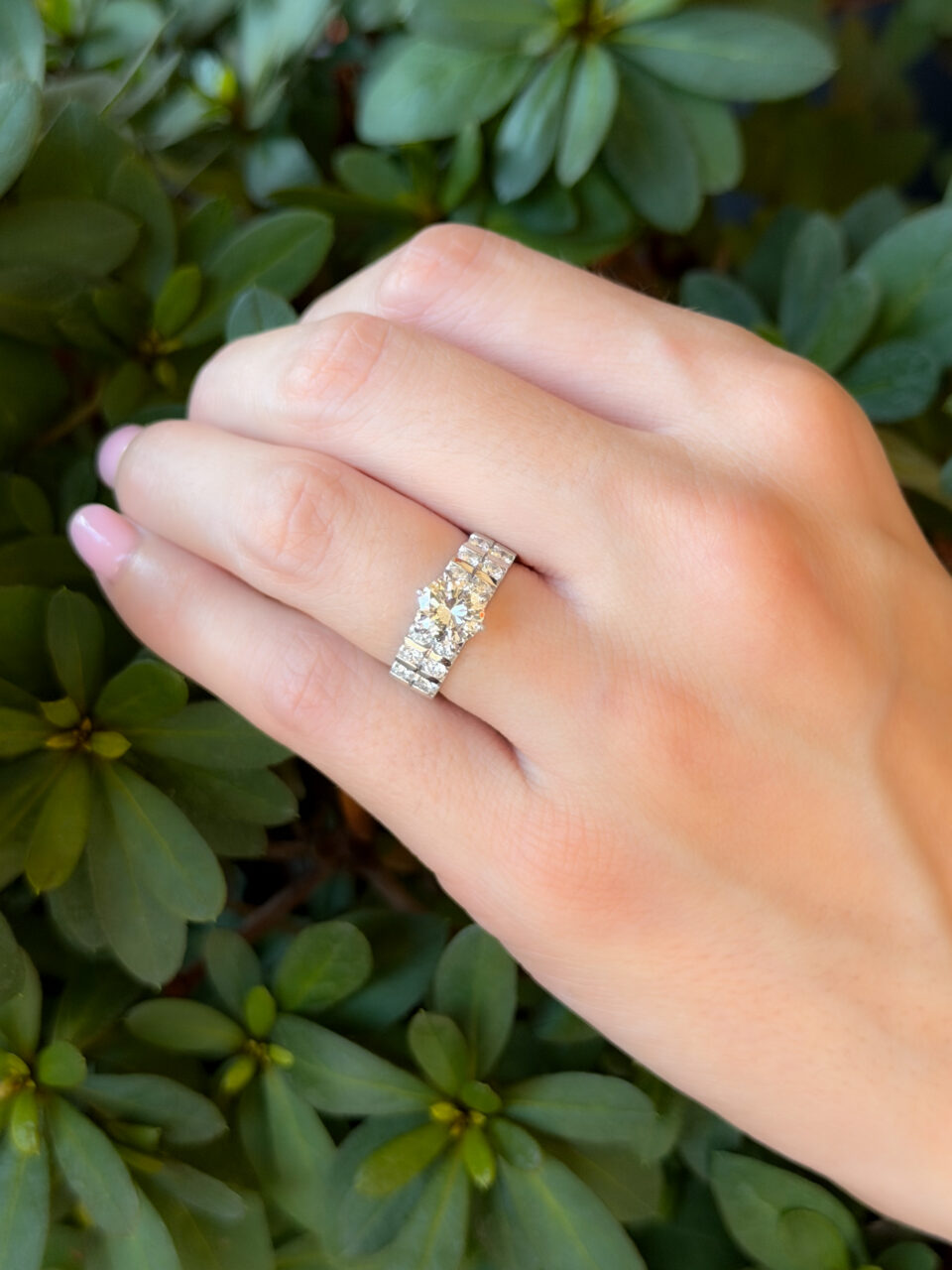 Platinum 2ctw Natural Diamond Engagement Ring Bridal VS1 Size 5.5 GIA shown worn