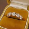 NEW 18k 5-Stone Diamond Stacker Band 4.52ctw Yellow Gold Size 6.25 shown worn, view 3