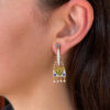 Masriera 18k Earrings Natural Sapphire Diamond Enamel Plique a Jour shown worn