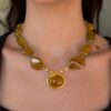 Darlene de Sedle 22k Gold Rare Grossular Garnet Necklace Designer shown worn