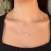 Santa Fe Damele Mine Turquoise Station Necklace 18k Gold 15" Signed MSM, view 3