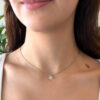 18k White Gold Diamond Pendant Necklace 26" Bolo Signed Designer shown worn