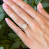 14k White Gold A Jaffe 1.5ct Radiant Cut Diamond Engagement Ring Size 6 shown worn