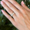 Platinum 5 ct Baguette Cut Diamond Eternity Band Ring Size 6 Anniversary shown worn