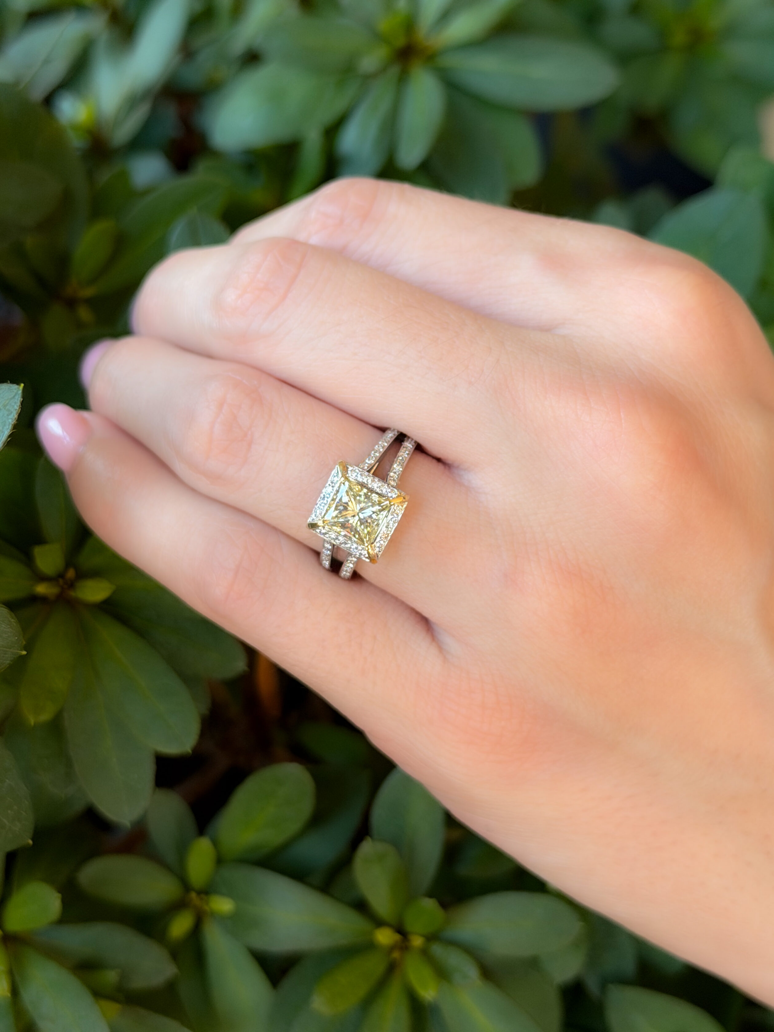 FiKai Platinum 1.2ct Diamond Engagement Ring VS1 18k Gold Sz 6 GIA shown worn, view 3