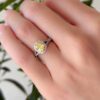 GIA Natural Fancy Intense Yellow Diamond Platinum Halo Ring 1ctw Size 7.5 shown worn, view 3
