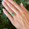 18k Gold Natural Colombian Emerald Diamond Ring 3-Stone 2.5 ctw Sz 8 GIA shown worn