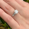 Antique Tiffany & Co Diamond Engagement Ring Platinum 2.15ct GIA Sz 5.75 shown worn, view 3