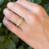 Vintage Diamond 3-Stone Engagement Ring Platinum 18k Gold 2.5ctw Size 8 shown worn