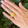 Pave Natural Yellow Diamond Ring 18k Yellow Gold 2.5ctw Size 7 GIA shown worn
