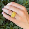 Pave Natural Yellow Diamond Ring 18k Yellow Gold 2.5ctw Size 7 GIA, view 3