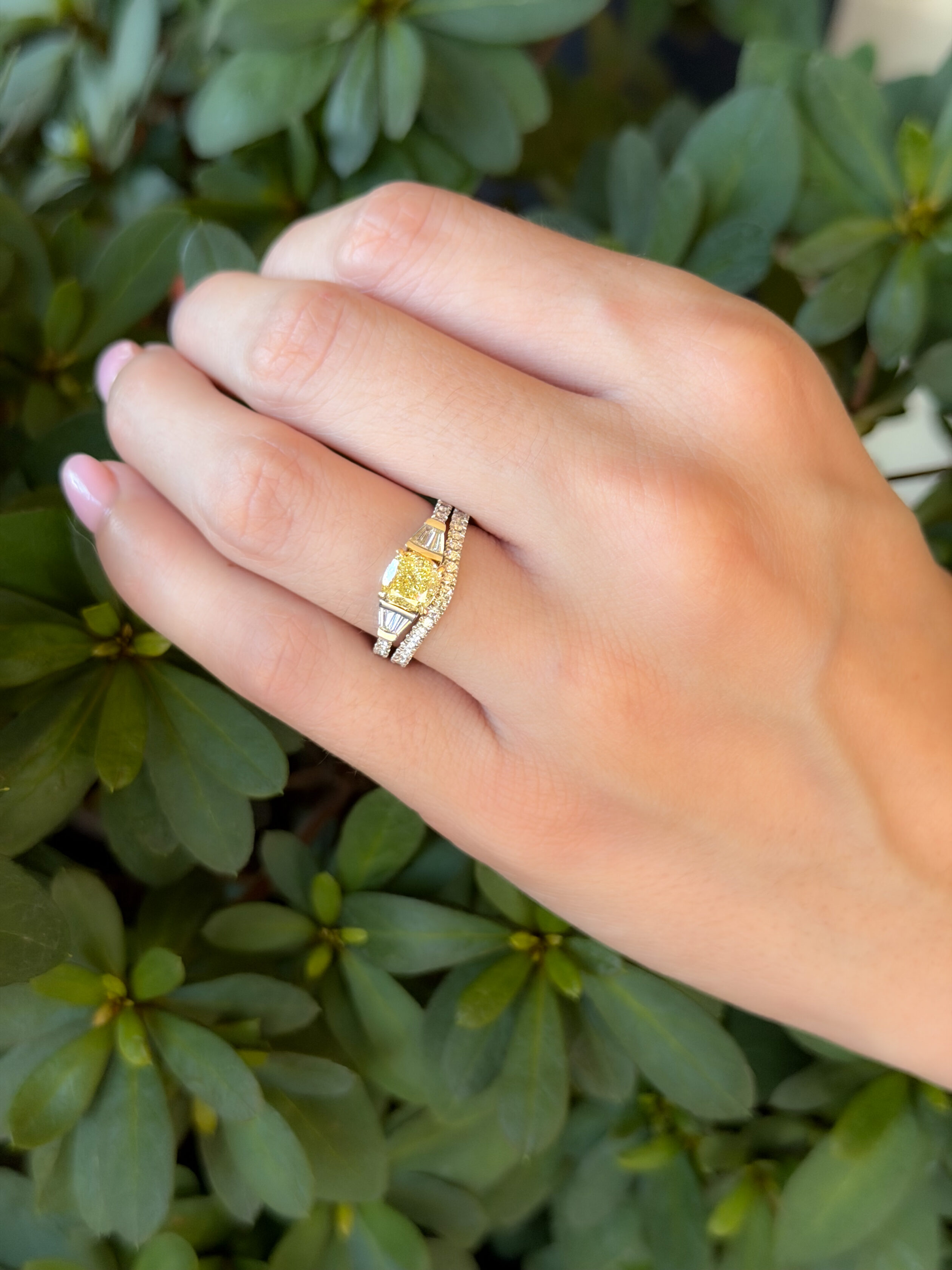 GIA 14k Natural Yellow Diamond 1.41ct Engagement Ring Bridal Set Sz 6, view 3