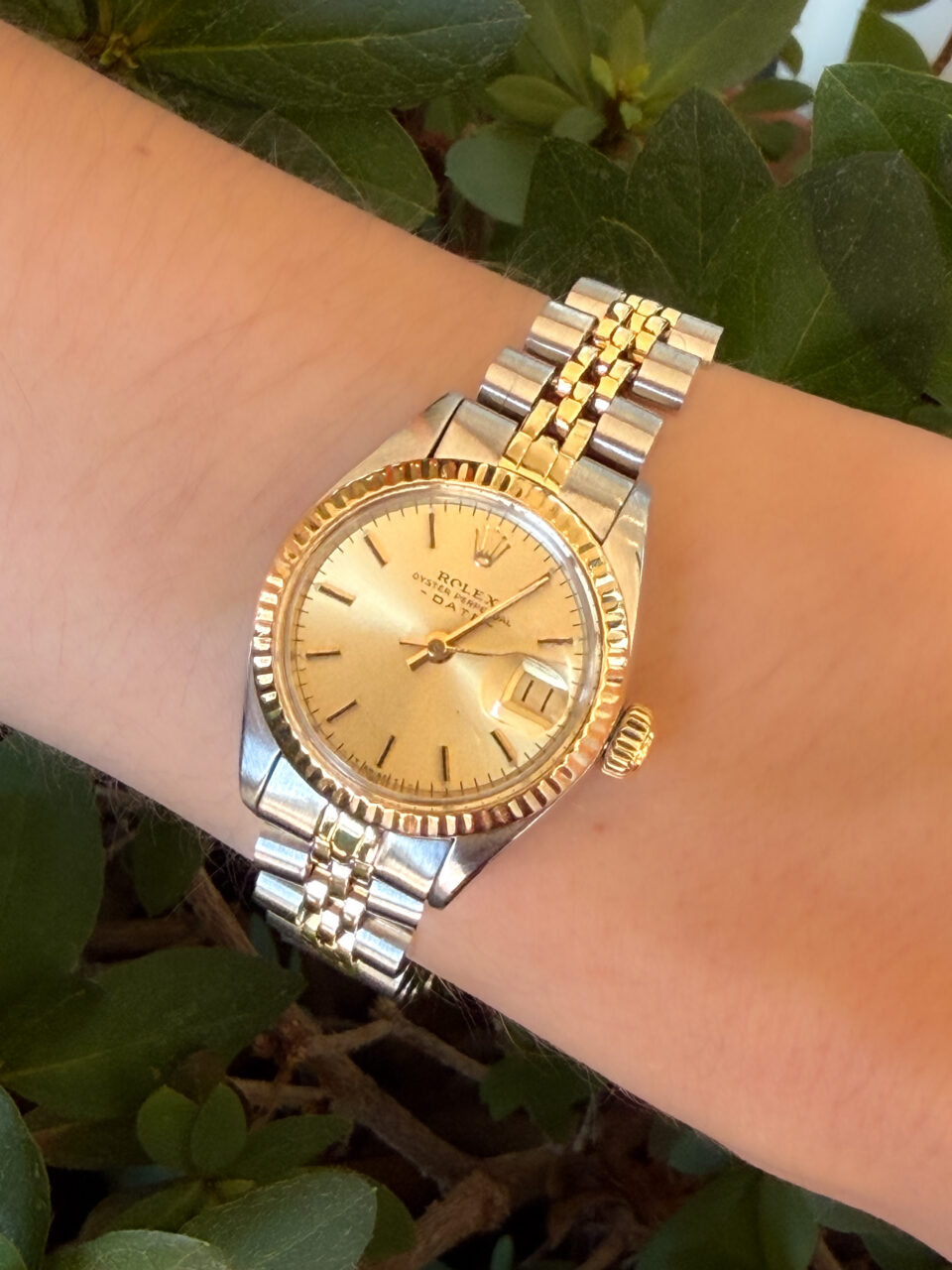 Rolex Datejust 6917 SS 18k 1981 Ladies 26mm Jubilee Bracelet Warranty shown worn