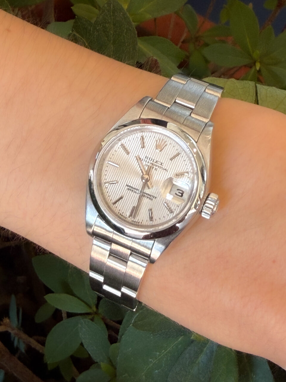 1999 Ladies Rolex Date 79160 Stainless Steel Warranty 26mm Oyster Bracelet, view 2