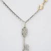 Sonja Picard Sterling 14k Double Lotus Heart Key Diamond Necklace 22", view 2