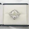 Antique Edwardian Old Mine Diamond Ring 4 ctw Platinum White Gold Size 6, view 3