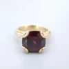 Kat Florence 18k Gold Red Zircon Diamond Cocktail Ring 10 carats Size 8.5, view 1