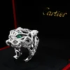Cartier Panthère de Cartier 18k White Gold Diamond Ring Size 65 w/ Box, view 3