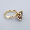 Kat Florence 18k Gold Red Zircon Diamond Cocktail Ring 10 carats Size 8.5, view 6