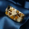 Roberto Coin Giraffe Bracelet Diamond Tigers Eye Inlay 18k Gold 6.5" 93g, view 5
