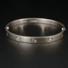 Cartier LOVE Bracelet Classic 18k White Gold Sz 18 Screwdriver Pouch Cert, view 3