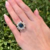 Vintage Sapphire Diamond Halo Ring Natural Blue 18k Yellow Gold 6.5 ctw, view 7