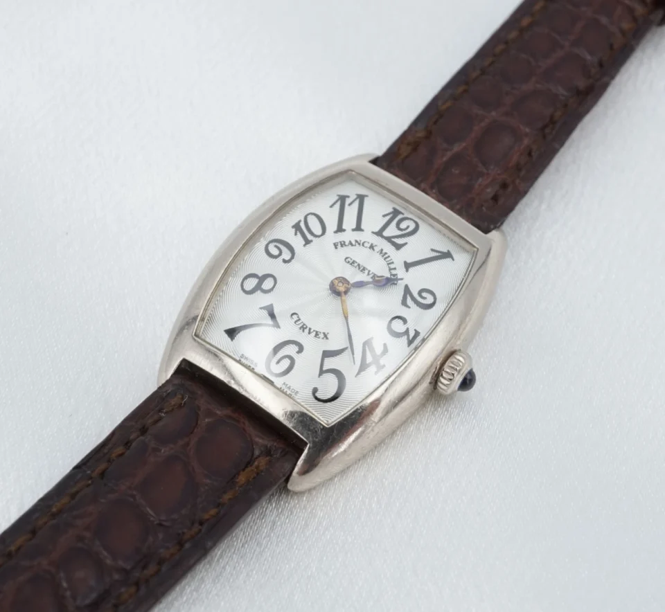 Franck Muller Ladies 18k White Gold Cintrée Curvex Watch Ref. 1752QZ 25mm W1206