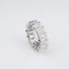 Platinum 9 ctw Emerald Cut Diamond Eternity Band Ring Size 4 GIA G VS, view 1