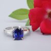 Ceylon Sapphire Diamond Ring 3ct GIA Platinum Engagement Cocktail Sz 6.75, view 5