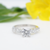 Platinum Diamond Engagement Ring Bridal Set E VS1 2.75 ct Size 7 AGS Cert, view 12