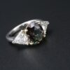 Natural Alexandrite Diamond Ring Platinum 18k 3-Stone 3ct Size 6 GIA, view 5