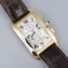 Cartier Tank Americaine 18k Yellow Gold Chrono Watch Leather 26mm 1730, view 2