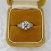 Antique Edwardian Diamond Engagement Ring Platinum 3 ct GIA Sz 5.75, view 6
