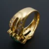 18k Gold 1.1ct Colombian Emerald Diamond Halo Cocktail Ring Sz 7 GIA F1, view 4