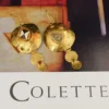 Colette Denton 20k Gold Tourmaline Earrings Enamel Artisan 1996 2.5" #14, view 6